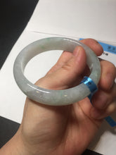 Load image into Gallery viewer, 56mm certified 100% natural icy watery sunny green purple jadeite jade bangle BN57-06970