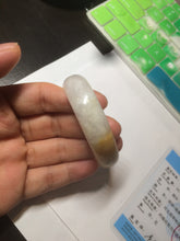 Load image into Gallery viewer, 50mm Certified Type A 100% Natural yellow/white oval shape Jadeite Jade bangle AY16-0762