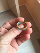 Load image into Gallery viewer, 18.8mm size 8 3/4 100% natural type A green/blue/yellow Guatemala jadeite jade band ring group PE128