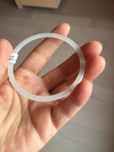 Load image into Gallery viewer, 54mm Certified Type A 100% Natural icy watery white/light purple/green flat skinny Jadeite Jade bangle BG217-8571