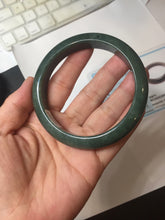 Load image into Gallery viewer, 62mm certified 100% natural Type A oily dark green gray black(老油青) jadeite jade bangle BS176-0054