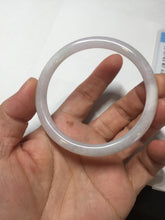 Load image into Gallery viewer, 55.4mm 100% natural Type A light purple white slim round cut jadeite jade bangle BM108-4525