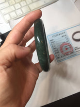 Load image into Gallery viewer, 62mm certified 100% natural Type A oily dark green gray black(老油青) jadeite jade bangle BS176-0054