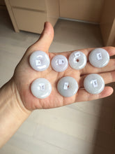 Load image into Gallery viewer, 22.3-26.6mm Type A 100% Natural light purple white Jadeite Jade Safety Guardian Button donuts Pendant BF136