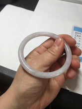 Load image into Gallery viewer, 55.4mm 100% natural Type A light purple white slim round cut jadeite jade bangle BM108-4525
