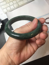 Load image into Gallery viewer, 62mm certified 100% natural Type A oily dark green gray black(老油青) jadeite jade bangle BS176-0054