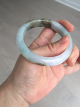 Load image into Gallery viewer, 卖了 57.4mm Certified 100% natural Type A oily dark green/ gray/brown (老油青) slim round cut jadeite jade bangle PB321-0594