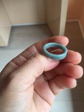 Load image into Gallery viewer, 18.8mm size 8 3/4 100% natural type A green/blue/yellow Guatemala jadeite jade band ring group PE128