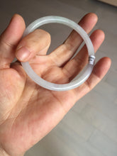 Load image into Gallery viewer, 59.6mm Certified Type A 100% Natural white/light purple round cut Jadeite Jade bangle BG216-8574