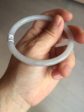 Load image into Gallery viewer, 59.6mm Certified Type A 100% Natural white/light purple round cut Jadeite Jade bangle BG216-8574