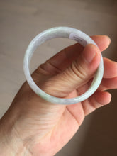 Load image into Gallery viewer, 51.2mm Certified Type A 100% Natural light green purple jadeite jade bangle AA100-9100