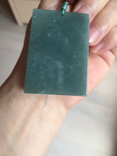 Load image into Gallery viewer, 100% Natural type A green/blue/gray Guatemala jadeite Jade shadow carving buddha pendant necklace BP114