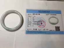 Load image into Gallery viewer, 54mm Certified Type A 100% Natural light green/white round cut Jadeite bangle PA233-9880