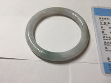 Load image into Gallery viewer, 54mm Certified Type A 100% Natural light green/white round cut Jadeite bangle PA233-9880