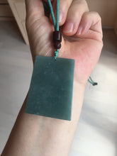 Load image into Gallery viewer, 100% Natural type A green/blue/gray Guatemala jadeite Jade shadow carving buddha pendant necklace BP114