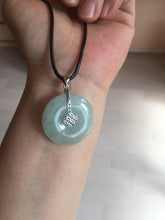 Load image into Gallery viewer, 28.6/5.6mm Type A 100% Natural sunny green light purple red Jadeite Jade Safety Guardian Button donuts Pendant group BP112