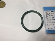 Load image into Gallery viewer, 58.2mm Certified Type A 100% Natural dark green/blue/gray Guatemala slim round cut Jadeite bangle PD181-2479