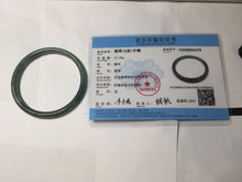 Load image into Gallery viewer, 58.2mm Certified Type A 100% Natural dark green/blue/gray Guatemala slim round cut Jadeite bangle PD181-2479