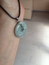 Load image into Gallery viewer, 28.6/5.6mm Type A 100% Natural sunny green light purple red Jadeite Jade Safety Guardian Button donuts Pendant group BP112