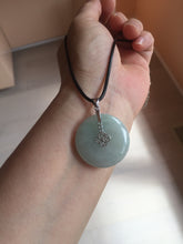 Load image into Gallery viewer, 28.6/5.6mm Type A 100% Natural sunny green light purple red Jadeite Jade Safety Guardian Button donuts Pendant group BP112