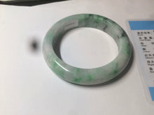 Load image into Gallery viewer, 57.6mm Certified 100% natural Type A sunny green/white jadeite jade bangle AX49-4131