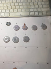 Load image into Gallery viewer, 22.3-26.6mm Type A 100% Natural light purple white Jadeite Jade Safety Guardian Button donuts Pendant BF136