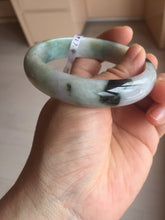Load image into Gallery viewer, 58.6mm certified type A 100% Natural green/brown/purple/gray (Fu LU SHOU) Jadeite Jade bangle F103