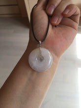 Load image into Gallery viewer, 29.4/6.7mm Type A 100% Natural light purple yellow Jadeite Jade Safety Guardian Button donuts Pendant BP113