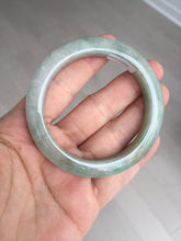 Load image into Gallery viewer, 52mm 100% natural certified light green/gray jadeite jade bangle AX130-0235