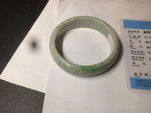 Load image into Gallery viewer, 57.6mm certified 100% natural type A sunny green/white/yellow/gray jadeite jade bangle BG76-0694