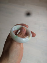Load image into Gallery viewer, 46.7mm Certified Type A 100% Natural sunny green/white(白底青) Jadeite Jade bangle AC73-1483
