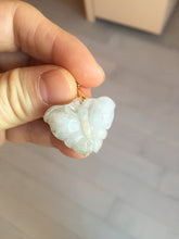 Load image into Gallery viewer, 100% Natural type A icy watery light green purple red (FU LU SHOU) Jadeite Jade butterfly pendant PH113-3