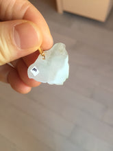 Load image into Gallery viewer, 100% Natural type A icy watery light green purple red (FU LU SHOU) Jadeite Jade butterfly pendant PH113-3