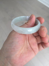 Load image into Gallery viewer, 48mm certified 100% natural Type A icy watery green white oval jadeite jade bangle BH84-9112