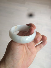 Load image into Gallery viewer, 46.7mm Certified Type A 100% Natural sunny green/white(白底青) Jadeite Jade bangle AC73-1483