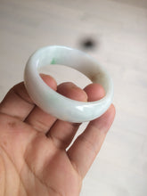 Load image into Gallery viewer, 46.7mm Certified Type A 100% Natural sunny green/white(白底青) Jadeite Jade bangle AC73-1483