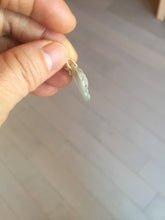 Load image into Gallery viewer, 100% Natural type A icy watery light green purple red (FU LU SHOU) Jadeite Jade butterfly pendant PH113-3
