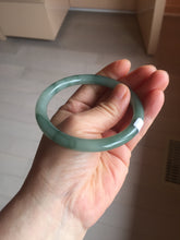 Load image into Gallery viewer, 59.8mm Certified Type A 100% Natural oily dark green(老油青) gray black round cut Jadeite Jade bangle BH110-0696