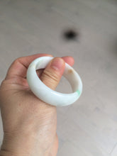 Load image into Gallery viewer, 46.7mm Certified Type A 100% Natural sunny green/white(白底青) Jadeite Jade bangle AC73-1483