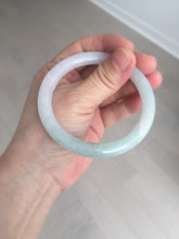 Load image into Gallery viewer, 56mm certified 100% natural type A icy watery white/light green round cut jadeite jade bangle BH83-9114