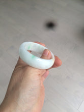 Load image into Gallery viewer, 46.7mm Certified Type A 100% Natural sunny green/white(白底青) Jadeite Jade bangle AC73-1483