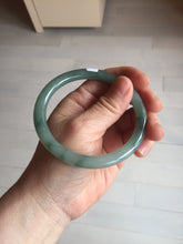 Load image into Gallery viewer, 55.8mm certified type A 100% Natural sunny green white flying flowers jadeite jade bangle AX129-5234