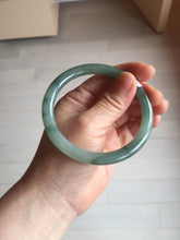 Load image into Gallery viewer, 59.8mm Certified Type A 100% Natural oily dark green(老油青) gray black round cut Jadeite Jade bangle BH110-0696