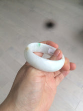 Load image into Gallery viewer, 46.7mm Certified Type A 100% Natural sunny green/white(白底青) Jadeite Jade bangle AC73-1483