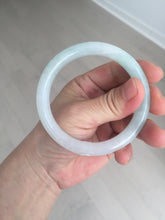 Load image into Gallery viewer, 56mm certified 100% natural type A icy watery white/light green round cut jadeite jade bangle BH83-9114