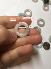 Load image into Gallery viewer, 17.9-21mm Type A 100% Natural light green purple green white Jadeite Safety Guardian Button donuts pendant PF25