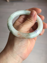 Load image into Gallery viewer, 53.5mm certified natural 100% natural Type A light green red round cut jadeite jade bangle BP22-7250