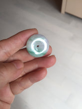 Load image into Gallery viewer, 23.5/4.9mm Type A 100% Natural green white Jadeite Jade Safety Guardian Button donuts Pendant BP115