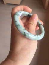 Load image into Gallery viewer, 54mm certified Type A 100% Natural light green with floating green flowers Jadeite Jade bangle AU14-3022