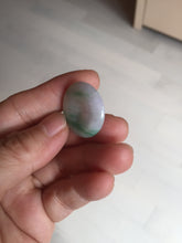 Load image into Gallery viewer, 23.5/4.9mm Type A 100% Natural green white Jadeite Jade Safety Guardian Button donuts Pendant BP115